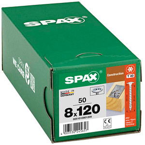 SPAX® Holzbauschrauben T40 Tellerkopf WIROX 120mm  x 8 mm, 50 St. von SPAX®