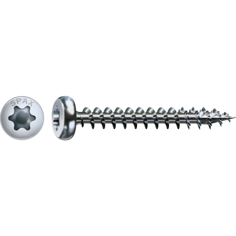 SPAX Universalschraube WIROX Vollgewinde Halbrundkopf T-STAR plus 4CUT-Spitze 4 x 30mm - 1000 Stück von SPAX