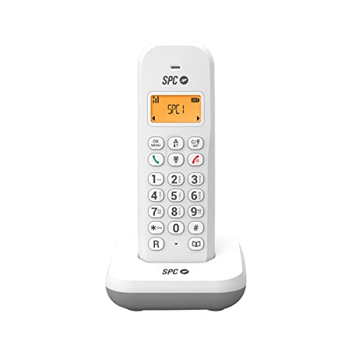 SPC Keops - Schnurloses Festnetztelefon mit beleuchtetem Display | Anrufer-ID | Telefonbuch für 50 Kontakte | ECO-Modus | GAP-Kompatibilität | Weiß von SPC