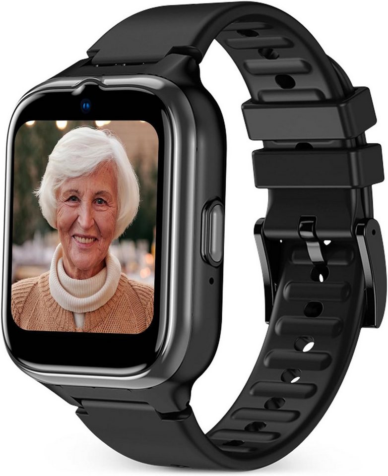 SPC Smartee 4G Senior mit großen Buchstaben, SOS-Taste Smartwatch (1,7 Zoll), GPS und Sicherheitskreis, Anrufen/Videoanrufen, Herzfrequenz von SPC