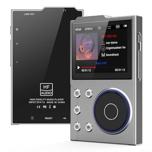 DSD256 MP3-Player aus Zinklegierung, Unibody-Design, mit 2 4-Zoll-Bildschirmen und verbesserten Funktionen (16 GB) von SPORTARC