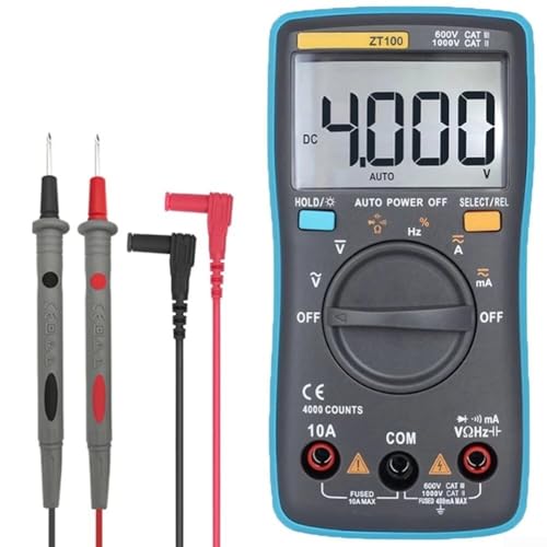 Digitales Multimeter, 4000 Counts Kapazität, Diode, Ohm, Tester, Amperemeter, Voltmeter, Multi-Tester mit Hintergrundbeleuchtung LCD von SPORTARC