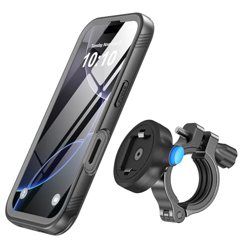 SPORTLINK Handyhalterung Fahrrad für iPhone 16 Pro - Aluminium Handyhalter Motorrad wasserdichte [Vollständiger Schutz][Kamera-Steuerung] Outdoor Phone Mount Fahrradhandyhalter Lenker Halterung von SPORTLINK