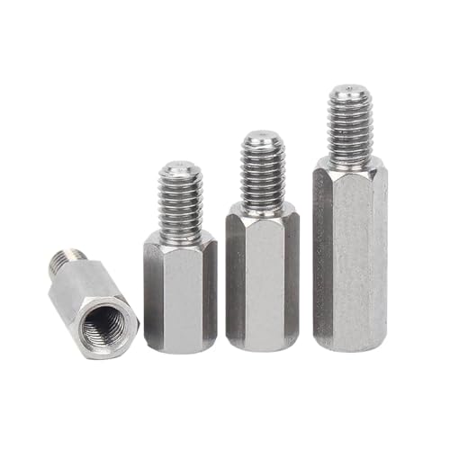 SQING 20 stücke Messing Kupfer Vernickelt #4-40 * 5 + L Hex Standoff Männlich-Weibliche Spacer Jackscrew for PCB Board Motherboard VGA DVI COM Port(10mm spacer 5mm) von SQING