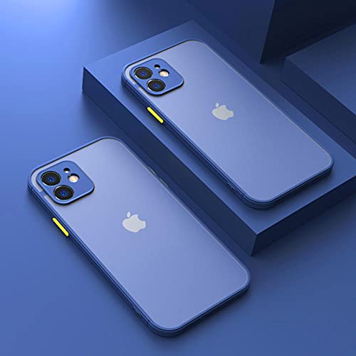 SRGDRR Luxuriöse, stoßfeste, Matte Rüstungshülle für iPhone 14 13 11 12 Pro Max Mini XR XS X 7 8 Plus, weiche Silikon-Stoßstange, klare Harte PC-Abdeckung, blau, für iPhone 6 6s von SRGDRR