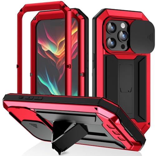 SRGDRR Push Window Type Lens Protection Bracket Phone Case for iPhone 15 Pro Max 15 Plus Full Cover Metal Shockproof Anti-Drop Case,red,for iPhone 15 Plus von SRGDRR