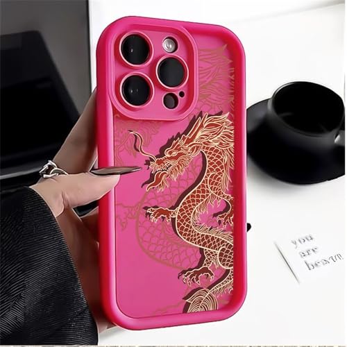 SRGDRR Trendy Ancient East Dragon Soft Phone Case für iPhone 11 12 13 14 15 Pro Max XR XS Max 15 14 Plus Stoßfeste Silikonhülle, G, für iPhone XS Max von SRGDRR