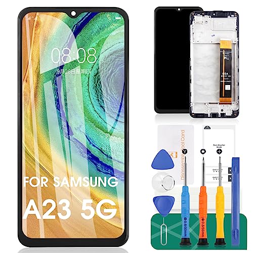 Ersatzbildschirm für Samsung Galaxy A23 5G LCD für SM-A236U SM-A236B LCD-Display SM-A236B/DS SM-A236E Touch-Digitizer Vollmontage (Schwarz mit Rahmen) von SRJTEK