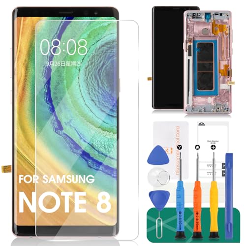 Incell Ersatzbildschirm für Samsung Galaxy Note 8, LCD für Galaxy Note 8, Display für SM-N950F SM-N950U Digitizer Touchscreen Montage Reparaturteile (mit Rahmen) (Rosa) von SRJTEK