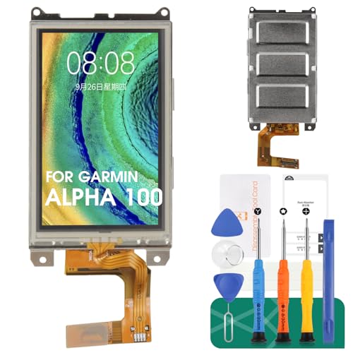 SRJTEK Ersatz-LCD-Display für Garmin Alpha 100, 7,6 cm (3 Zoll), Ersatz-Touch-Digitizer, Repiar-Kits (schwarz, mit Rahmen) von SRJTEK