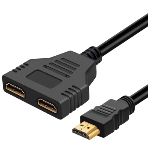 HDMI splitter 1 in 2 out kabel Unterstützt Zwei Fernseher gleichzeitig SRWMYI HDMI adapter 2 Monitore Gleichzeitig HDMI Kabel Splitter HDMI für LCD Monitor HDTV HD LED und Projektoren von SRLWMYI