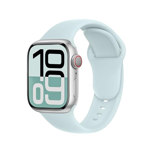 SRena SBC1A Armband Kompatibel mit Apple Watch Armband ultra 1 10 9 7 6 se 40mm 45mm 41mm 44mm 49mm armband sport armband silikon armband original armband damen ist Gletscherblau von SRena