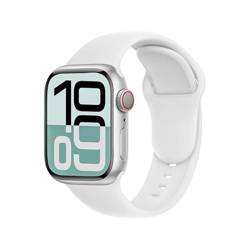 SRena SBC1A Armband Kompatibel mit Apple Watch Armband ultra 1 10 9 7 6 se 40mm 45mm 41mm 44mm 49mm armband sport armband silikon armband original armband damen ist Weiß von SRena