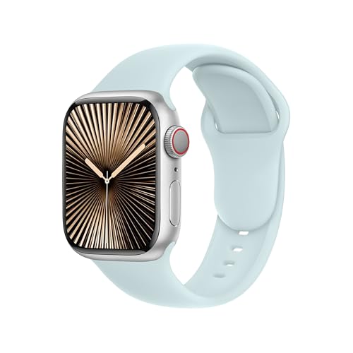 SRena SBC1B Armband Kompatibel mit Apple Watch Armband ultra 1 10 9 7 6 se 40mm 45mm 41mm 44mm 49mm armband sport armband silikon armband original armband damen,Gletscherblau von SRena