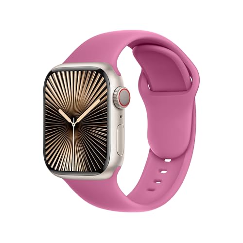 SRena SBC1B Armband Kompatibel mit Apple Watch Armband ultra 1 10 9 7 6 se 40mm 45mm 41mm 44mm 49mm armband sport armband silikon armband original armband damen,Pink Lady von SRena