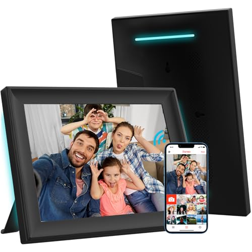 32GB Digitaler Bilderrahmen Mit LED-Licht FRAMEO 10,1 Zoll WiFi, 1280 x 800 HD IPS LCD-Touchscreen Automatische Drehung 32 GB Speicher Teilen Sie Momente Sofort über Die Frameo-App Von überall von SSA