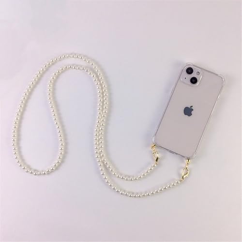 SSASMEU Luxuriöse koreanische Umhängeband mit Halskette und Perlenkette, Handyhülle für iPhone 11, 12, 13, 14, 15, 16, Pro Max, mit Band, A, für iPhone 16 von SSASMEU