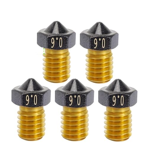 5 Stück V6 beschichtete PTFE-Messingdüse 3D-Druckerteile, for E3D V6-Düsen for 1,75-mm-Filament for CR6 SE for Ender3 CR10 for Vyper Hotend (Size : 5pcs 0.4mm) von SSIMOO