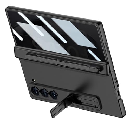 SSLQYLEE Faltbar Ständer Hülle für Samsung Galaxy Z Fold 6, Magnetisch Scharnier Schutzhülle mit S-Pen Halter Anti-Peep Bildschirm Handyhülle,Schwarz von SSLQYLEE