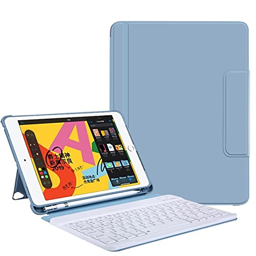 SSLQYLEE Für iPad Case drahtlose Bluetooth Tastaturabdeckung mit Stiftschlitz 9,7 Zoll Magnetständerabdeckung (Farbe: Blue White) von SSLQYLEE