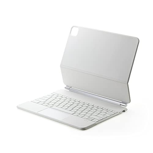 SSLQYLEE Smart Magic Keyboard for iPad Air 4 10.9 Inch Case Keyboard Cover (Farbe: White, Größe: Pro 12.9) von SSLQYLEE