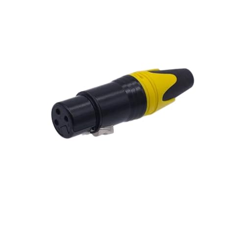 5Pcs xlr connector black audio plug microphone plug 3pin speaker connector male & female colour mic connectors(Yellow female 5pcs) von SSOPTMCB