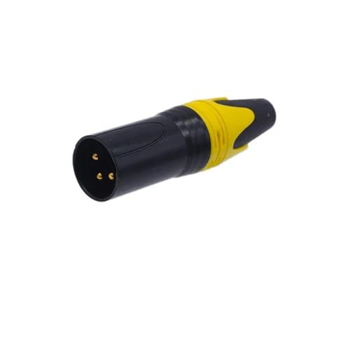 5Pcs xlr connector black audio plug microphone plug 3pin speaker connector male & female colour mic connectors(Yellow male 5pcs) von SSOPTMCB