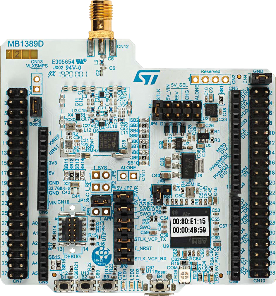 NUCLEO-WL55JC2 - Nucleo-64, ARM Cortex-M0+/-M4, STM32WL55 von STMICROELECTRONICS