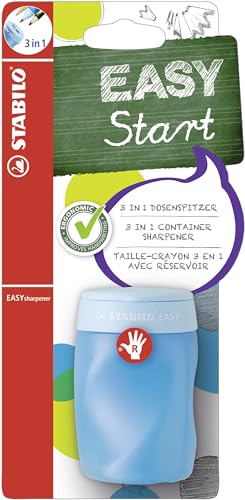 Ergonomischer Dosen-Spitzer für Rechtshänder - STABILO EASYsharpener - 3 in 1 - blau von STABILO