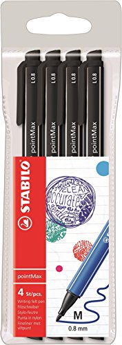 Filzschreiber - STABILO pointMax - 4er Pack - schwarz von STABILO