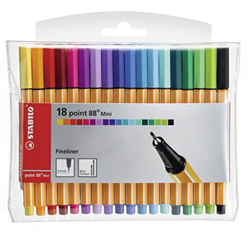 STABILO - Fineliner - point 88 Mini - 18er Pack - mit 18 verschiedenen Farben von STABILO