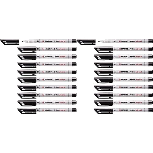 Folienstift - STABILO OHPen universal - wasserlöslich medium - 2x 10er Pack - schwarz von STABILO