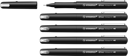 STABILO Premium-Fineliner - 5er Pack - schwarz von STABILO