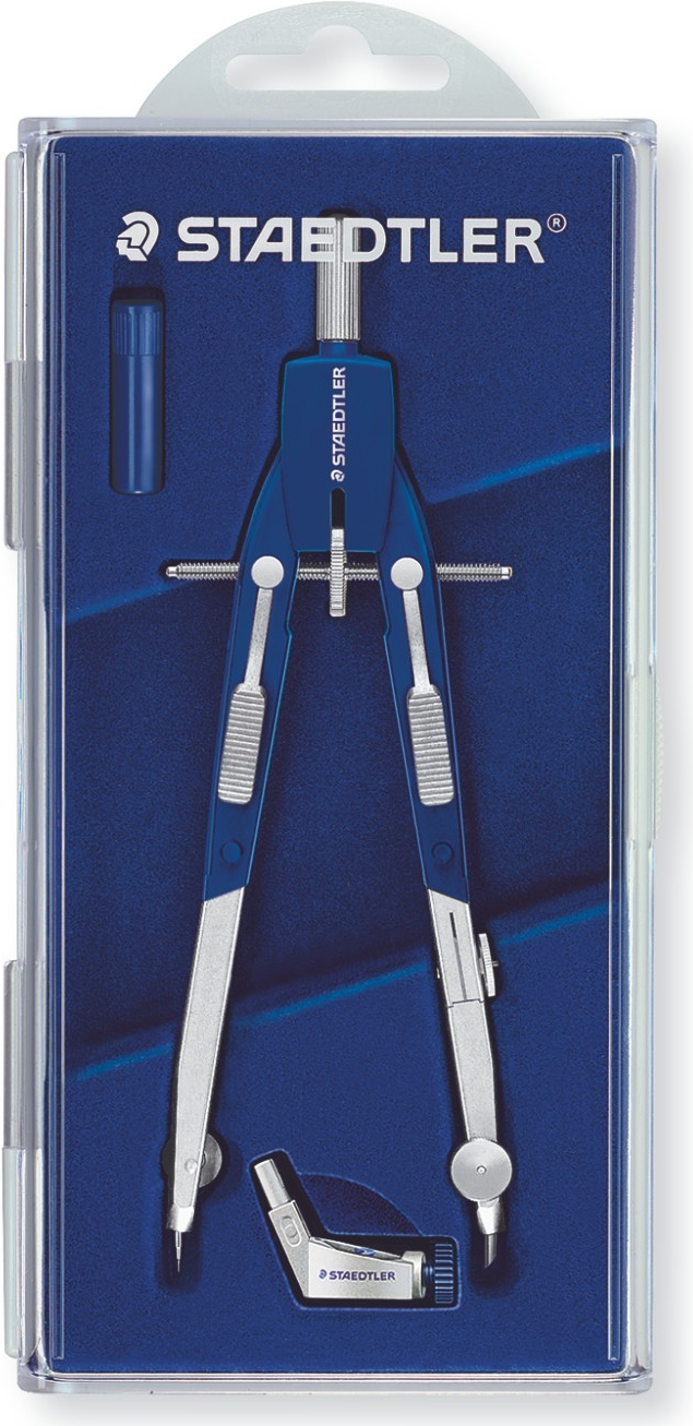 STAEDTLER Schnellverstellzirkel Mars Comfort 552 01 mit Drucktastenmechanik, Mitteltriebsspindel, Bleischenkel (552 01) von STAEDTLER