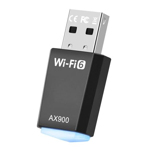 USB WLAN Stick Adapter für PC - AX900 USB WLAN Adapter Dual Band 2.4GHz/5GHz mit eingebautem Treiber, USB WiFi 6 Adapter für PC/Desktop/Laptop Kompatibel mit Windows 11/10/8.1/8/7 001 von STAPERFO