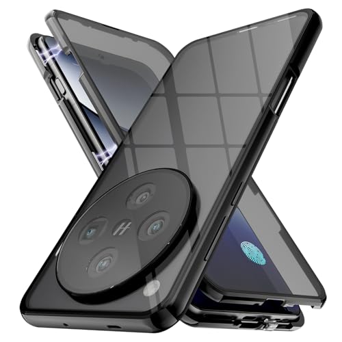 STARRYNOVA Hülle Privatsphäre Kompatibel mit Oppo Find X8 Pro, Anti-Peep Magnetische Metall Handyhülle, Vorder und Rückseite 360 Grad Ganzkörperschutz Case - Schwarz von STARRYNOVA