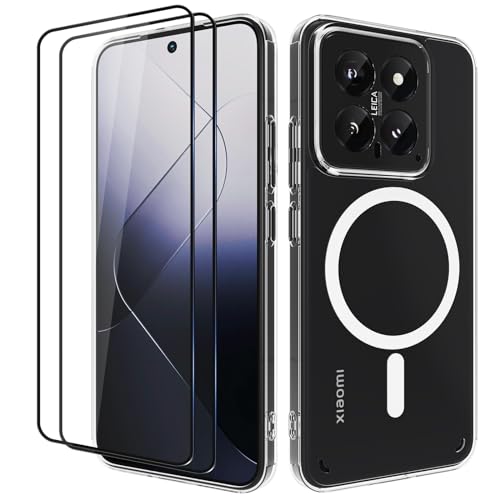 STARRYNOVA Magnetische Hülle Für Xiaomi 14 5G, Handyhülle Kompatibel mit Kabelloses Laden, Crystal Clear TPU Anti-Schock Transparent PC Case, mit Bildschirmschutz von STARRYNOVA