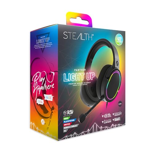 STEALTH PANTHER LED Premium Gaming Headset - Kompatibel mit XBOX, PS4/PS5, Switch, PC von STEALTH