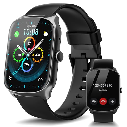 STECEi Smartwatch Herren Damen, 1.95" Fitnessuhr mit Telefonfunktion, Smart Watch 100+ Sportmodi, IP68 Wasserdicht, Fitness Tracker mit Schrittzähler, Pulsmesser und Schlafmonitor für iOS und Android von STECEi