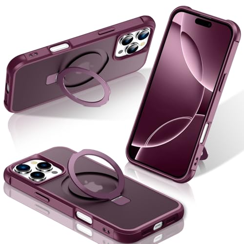 STERKER Magnetischer Ständerring, kompatibel mit iPhone 16 Pro Max, Fallschutz in Militärqualität, kompatibel mit Mag-Safe, schlanke, matte Schutzhülle für iPhone 16 Pro Max 17,5 cm (6,9 Zoll), von STERKER