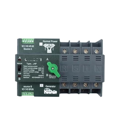 Dual Power Automatic Transfer Switch Schiene 4P ATS Elektrischer Auswahlschalter Unterbrechungsfreie Stromversorgung 63A 100A 50/60HZ HQ(220V 40A4P) von STFEAGYZ