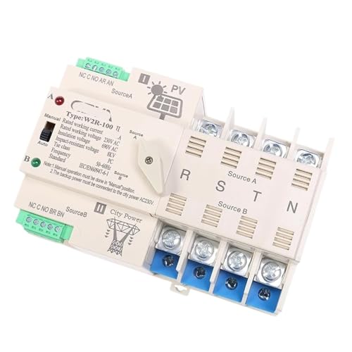 Netzgekoppelter Solar-Automatik-Transferschalter Schienentyp 2P 3P 4P 63A 100A AC220V ATS Photovoltaiksystem Stromversorgung for Netz W2R(4P 100APV 110V) von STFEAGYZ