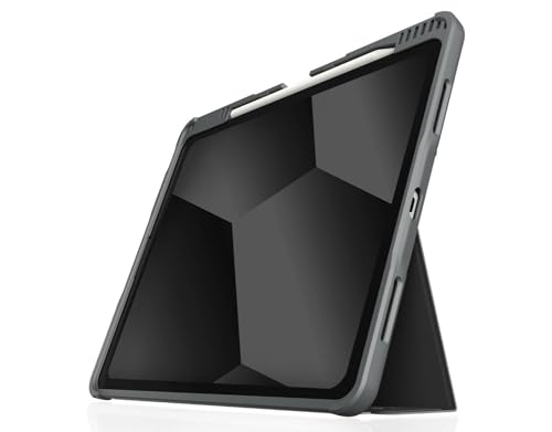 STM Goods Dux Plus Schutzhülle kompatibel mit Apple iPad Air 13" (2024 - M2) - schwarz/transparent (Apple Pencil Pro Halterung, Militär Standard, Wasserabweisend, Standfunktion, Wake/Sleep) von STM