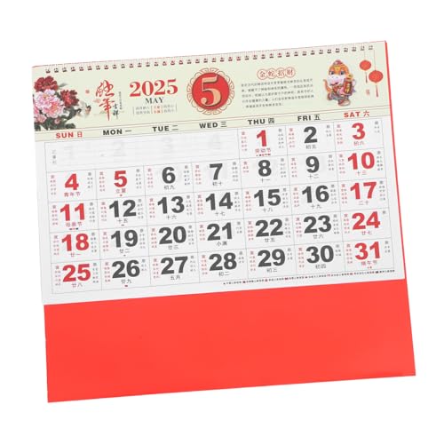 Rote Schlangen-jahressegenskarte Mondwandkalender Chinesischer Neujahrskalender Hochschulplaner 2025 Chinesischer Tierkreiskalender Jahr Des Schlangenkalenders Papier STOBOK von STOBOK