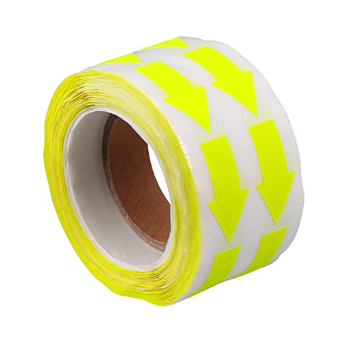 STOBOK 1 Rolle Fluoreszierender -aufkleber Kraft Entfernbare Etiketten Runden Selbstklebende Aufkleber Punkt Klebrig Blaues Etikett Dekorativ Notizen Yellow Fluoreszierendes Papier von STOBOK