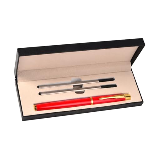 STOBOK 1 Satz Kugelschreiber-Set für schwarzer gelstift Geschenkstift Gelstift-Set Halter einziehbar Papier Büro-Gelstift Unterschriftenstift treffen Rostfreier Stahl rot von STOBOK