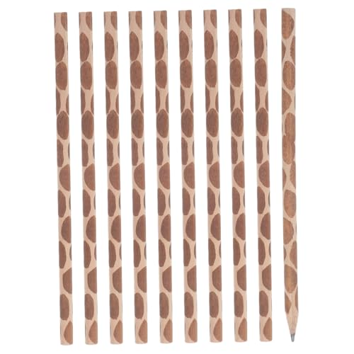 STOBOK 10St Bleistift mit Tiermuster Runde Holzbleistifte Tiermuster Bleistifte Tierische Schreibwaren Holz Buntstifte Schreibstifte mit Giraffenmuster Bleistifte mit Giraffenmuster Brown von STOBOK