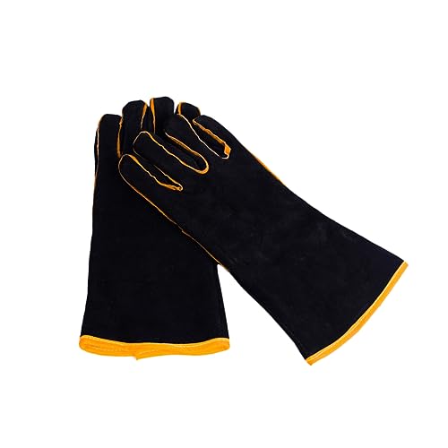 STOBOK 1Paar Hitzebeständige Schweißhandschuhe Und Canvas Rutschfest Abriebfest Für Grillen Und Schweißen Schwarz STOBOK 1Paar Hitzebeständige Schweißhandschuhe Und Canvas Rutschfest Abriebfest Für Grillen Und Schweißen Schwarz von STOBOK