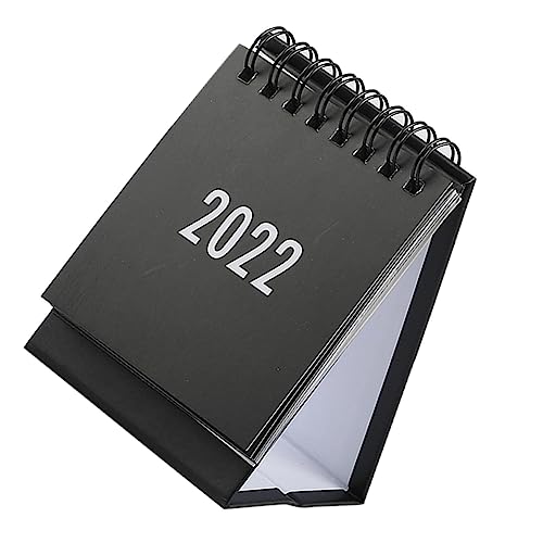 STOBOK 1Stk Tischkalender 2022 Schreibtischaufsatz Notizblock-Kalender Mini-Standkalender büro kalender schreibtisch organiser Schreibtischkalender fürs Büro Desktop-Kalender Papier Black von STOBOK