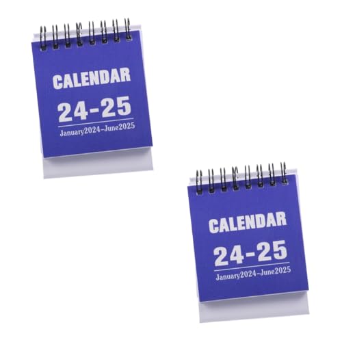 STOBOK 2 Stück 2024 2024 Mini-tischkalender Blätterkalender 2024 Klappkalender Für Den Schreibtisch Kalender Für Tisch Schreibtisch-flip-kalender Fengshui-kalender 2024 Büro Blue Papier von STOBOK